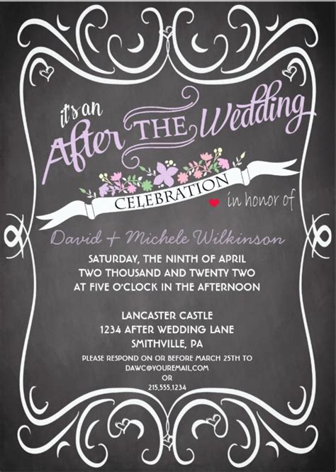 Browse & customize 70+ wedding invitations templates and designs. At Home Reception Invitation Etiquette | Destination ...