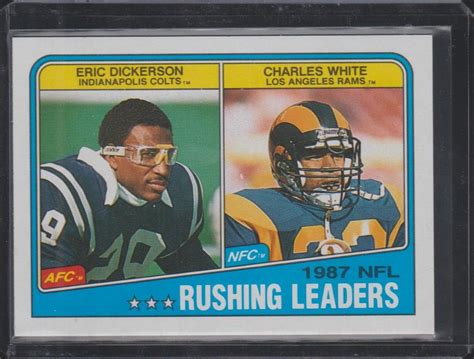 1988 Topps Eric Dickerson And Charles White Rushing Leaders Football Card 217 At Amazons