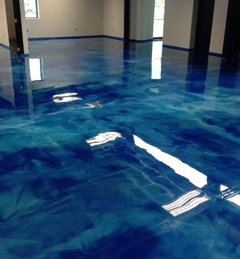 Walk On Water Blue Marble Floor Concrete Floors Stained Concrete