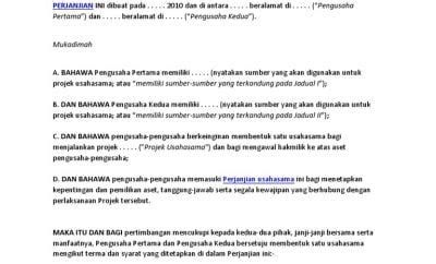 Surat perjanjian kontrak rumah harus memiliki identitas lengkap yang terdiri dari nama lengkap, umur, pekerjaan, hingga nomor ktp dari kedua belah pihak. Contoh Surat Perjanjian Perkongsian - Gawe CV