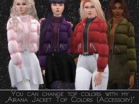 The Sims Resource Ariana Jacket Top Colors Accessory