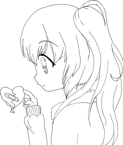 Simple Anime Girl Coloring Pages Coloring Pages