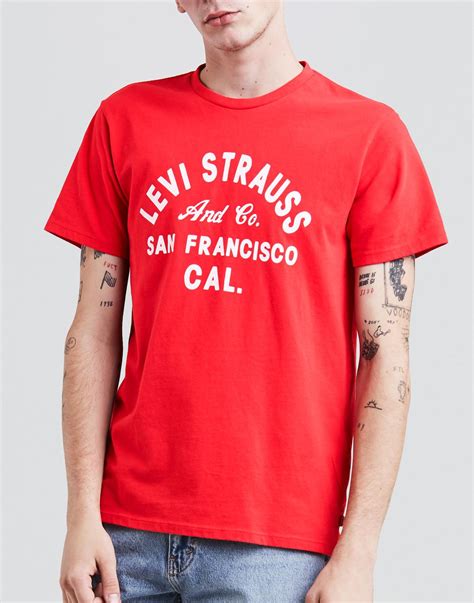 Levis® Mens Retro Indie Levi Strauss And Co T Shirt In Red