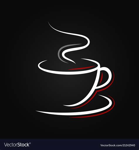 Coffee Cup Logo On Black Background Royalty Free Vector