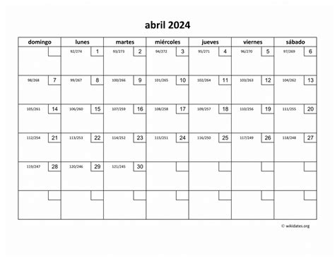 Calendario Abril 2024 De México