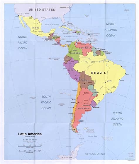 Map Poster Latin America 17x145 Posters And Prints