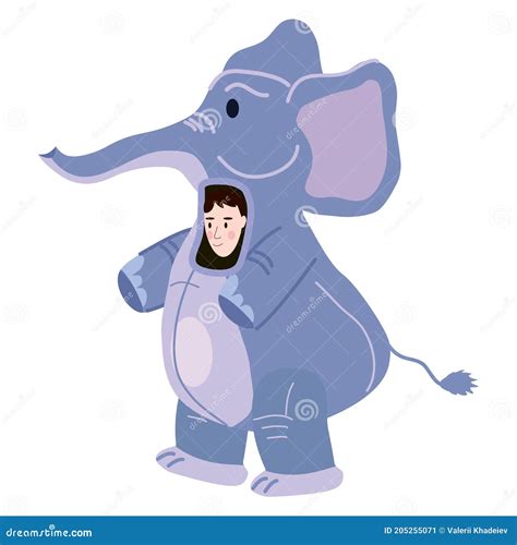 Actor In Animal Elephant Costume Theme Party Birthday Kid Children