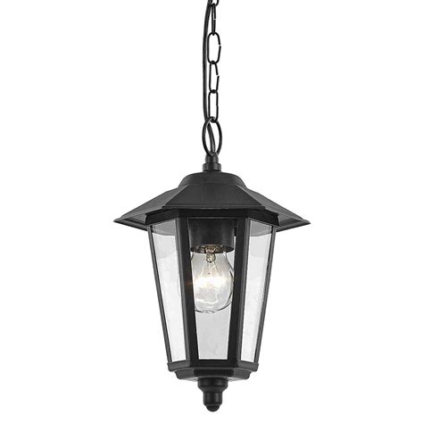 The ultimate guide to lighting your home. Contemporary Black Die-Cast Hanging Lantern Porch Light ...
