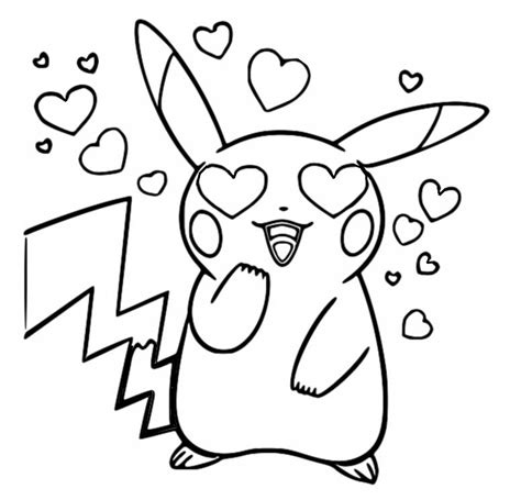 Coloring Page Pokémon Valentines Day Pikachu 3