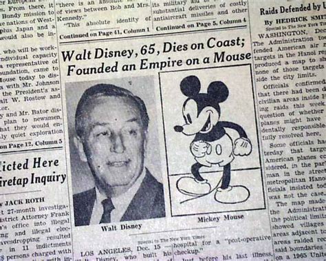 Walt Disney Business Magnate Mickey Mouse And Disneyland Fame Death 1966