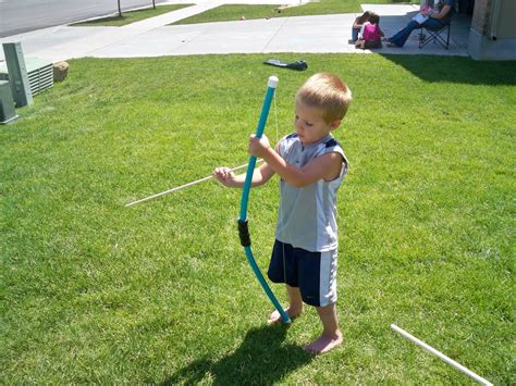 The bow is able to throw the arrow long distances due to the tension that is created when the bowstring bends the bow backwards. You Craft Me Up!: PVC Pipe Bow and Arrows