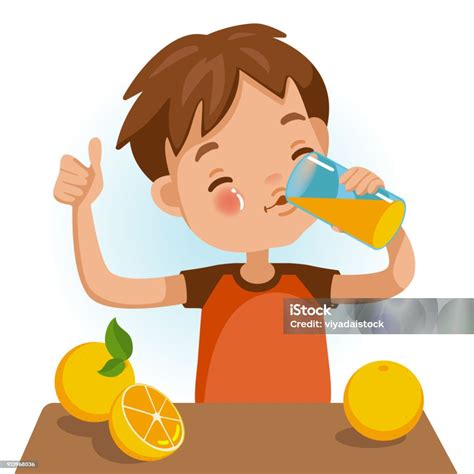 Drinking Juice Stock Illustration Download Image Now Drinking Juice Drink Orange Color