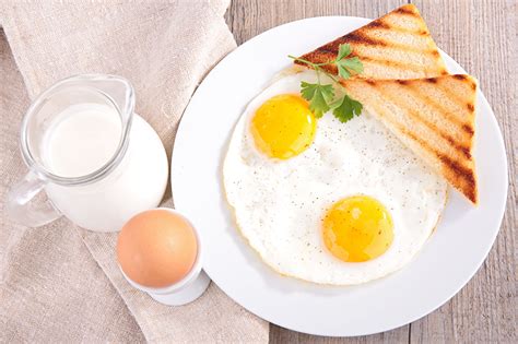 Pictures Milk Breakfast Egg Fried Egg Jugs Bread Food