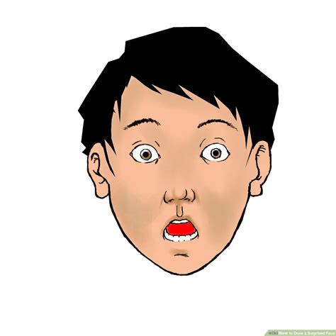 Anime Character Surprised Face Draw The Basic Shape Of The Head