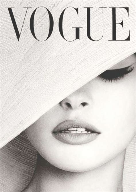 Couverture Du Magazine Vogue Vintage Noir Et Blanc Chapeau Blanc