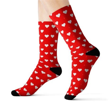 Red Hearts Socks Valentines Day T 3d Sublimation Cute Love Socks Wedding Couple Anniversary