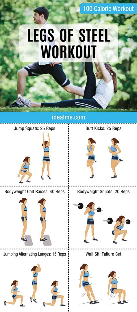 Legs Of Steel 100 Calorie Workout Ideal Me