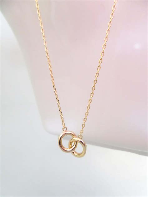 Tiny Gold Eternity Necklace Infinity Necklace Circle Etsy