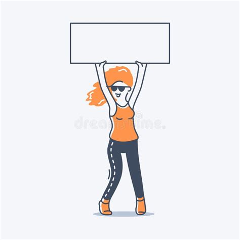 Person Outline Holding Blank Sign Stock Illustrations 364 Person Outline Holding Blank Sign