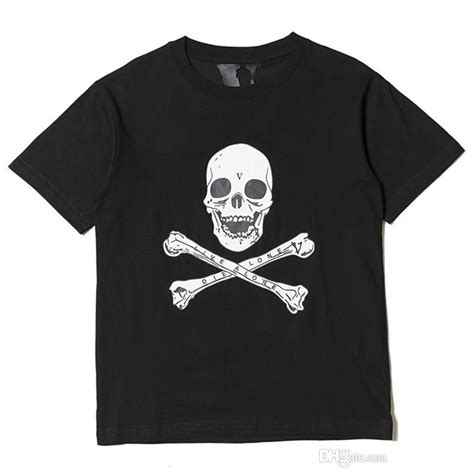 Vlone T Shirt Men Skull T Shirt Harajuku Tshirt Rock Hip