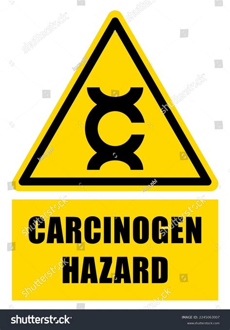 Carcinogen Hazard Yellow Triangle Warning Sign Stock Vector Royalty
