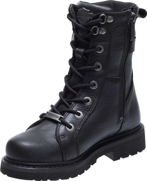 Harley Davidson Womens Maridell 7 Inch Black Leather Motorcycle Boots