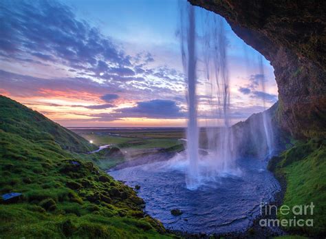 Seljalandfoss Waterfall At Sunset Photograph By Max Topchii