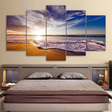 5 Piece Canvas Art Clouds Beach Picture Hd Printed Wall Art Home Decor
