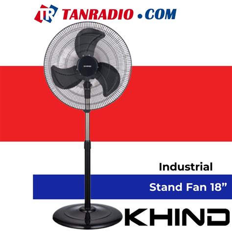 Khind Industrial Stand Fan Adjustable Height Aluminum Blade 18