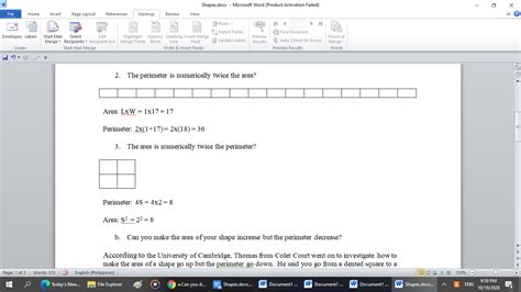 [Solved] a.Can you draw a shape in which: The area is numerically equal to its perimeter? The ...