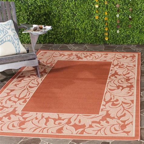Simply sweep or shake the dust. Safavieh Courtyard Terracotta/Natural 4 ft. x 6 ft. Indoor ...