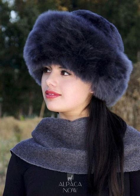Dark Grey Baby Alpaca Fur Hat Ladies Womens Fine Alpaca Hat Etsy