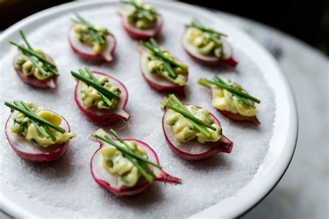 Garnished with golden beets, red grapefruit, and goat cheese, this bright appetizer will look great on any appetizer tray. Stacie Flinner Rustic Garden Dinner Party Radish Appetizer ...