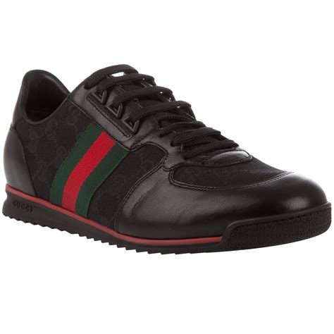 Gucci Leather And Fabric Trainers In Black For Men Lyst
