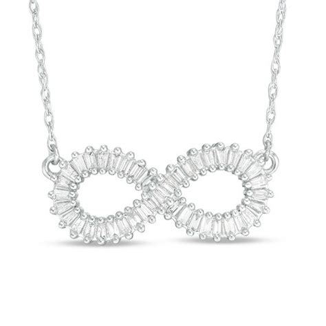 15 Ct Tw Baguette Diamond Infinity Necklace In 10k White Gold