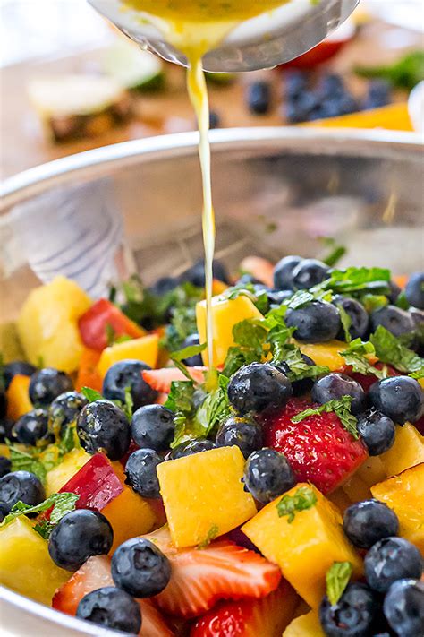 Rainbow Fruit Salad With Citrus Honey Dressing