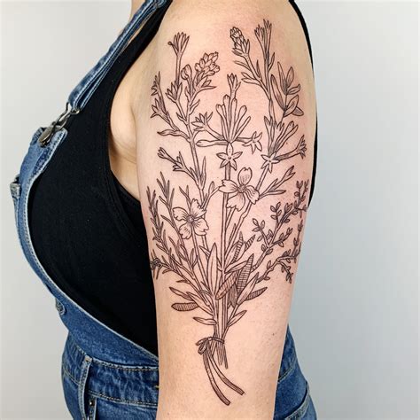 Herb Bundle Ancient Indigo Tattoos By Amanda Appiarius