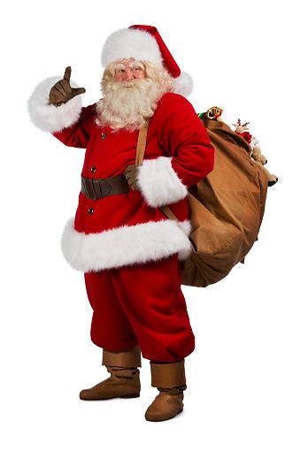Real Santa Claus Carrying Big Bag Full Of Ts Stock Photo Download