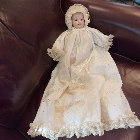 Christening Dress With Baby Porcelain Doll 1982 From Rarefinds On Ruby Lane