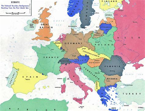 (november 1938, right after the first vienna award). Map of Europe in 1919