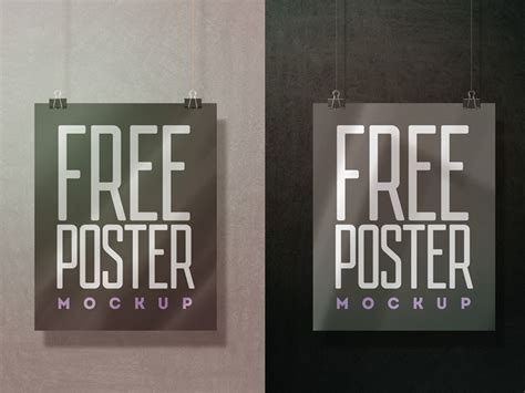 Download Hanging Wall Poster Mockup Free PSD | Download Mockup
