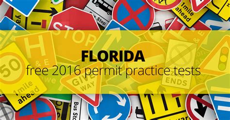 Free Florida Dmv Road Signs Permit Practice Test 2016 Fl