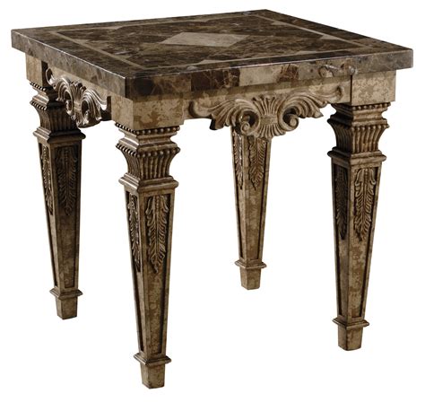 Marble Top End Table Ornate Accent Table With Carved