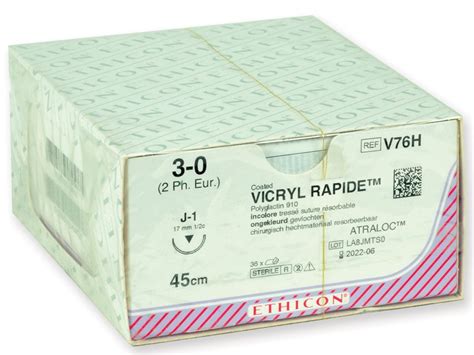 Ethicon Vicryl Rapid Absorbable Sutures Gauge 30 Needle Mm Braided