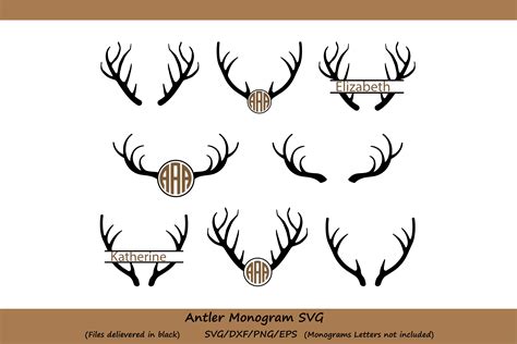 Deer Antler Monogram Svg Free : Fall Svg Deer Antler Svg Autumn Svg Files Antler Flower 293517 ...