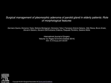 Surgical Management Of Pleomorphic Adenoma Of Parotid Gland In Elderly