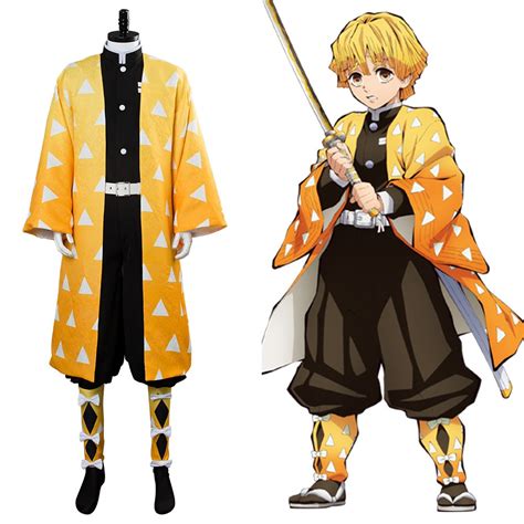 Kimetsu no yaiba tanjirou kamado animation cosplay costume. Zenitsu Agatsuma Demon Slayer: Kimetsu no Yaiba Cosplay Costume - Skycostume