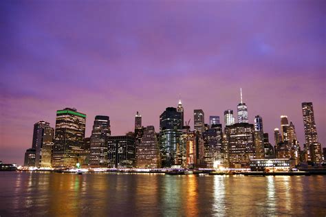 Manhattan Skyline At Night Nat Worldwild