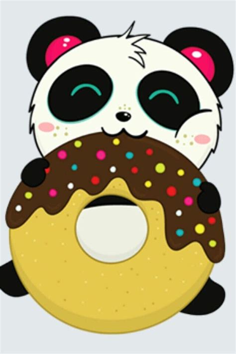 Panda Eating A Donut Cute Panda Drawing Donut Drawing Cute Panda