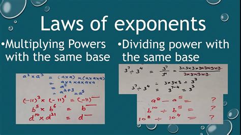 Exponent Rule Multiply And Divide Exponents With Same Base Examples